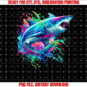 Shark Marine Biologist Paint Splash Ocean Animal Shark Lover T-shirt