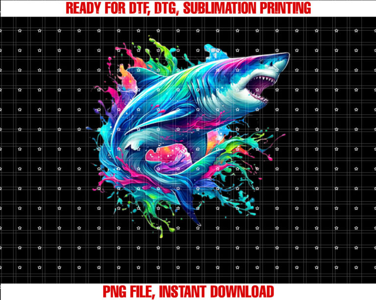 Shark Marine Biologist Paint Splash Ocean Animal Shark Lover T-shirt