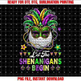 Shenanigans Begin Mardi Gras Golf Ball Masked Parades T-shirt