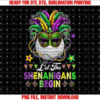 Shenanigans Begin Mardi Gras Golf Ball Masked Parades T-shirt