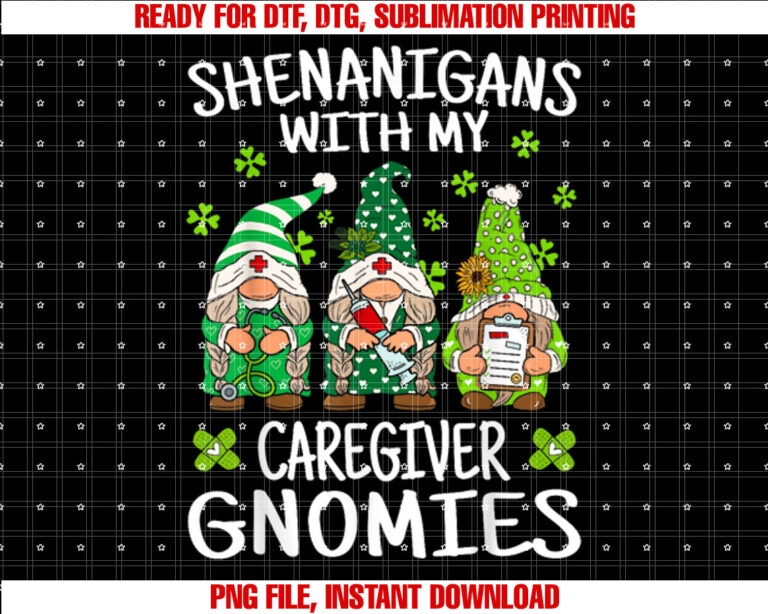 Shenanigans With My Caregiver Gnomies St Patricks Day T-shirt