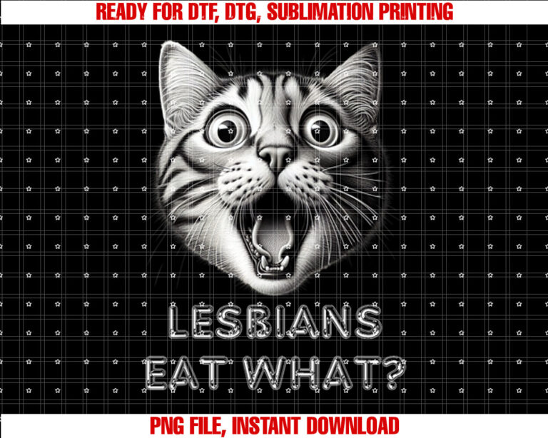 Shocked Cat Lesbians Eat What Funny Lgbtq Design Gay Rude T-shirt