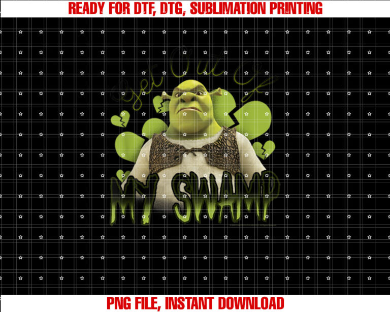 Shrek Get Out Of My Swamp Broken Hearts Portrait T-shirt