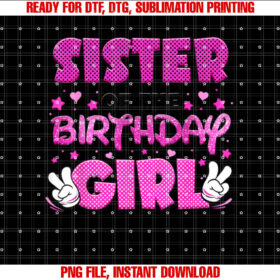 Sister of the Birthday Girl Family Party Decorations T-shirt