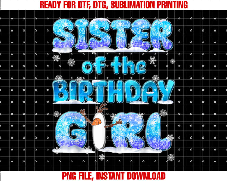 Sister Of The Birthday Girl Winter Family Party Decor T-shirt