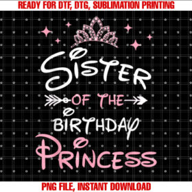 Sister of the Birthday Princess Toddler Kid Girl Family Cute T-shirt