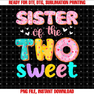 Sister Of The Two Sweet Donut Birthday Family Theme Girl T-shirt
