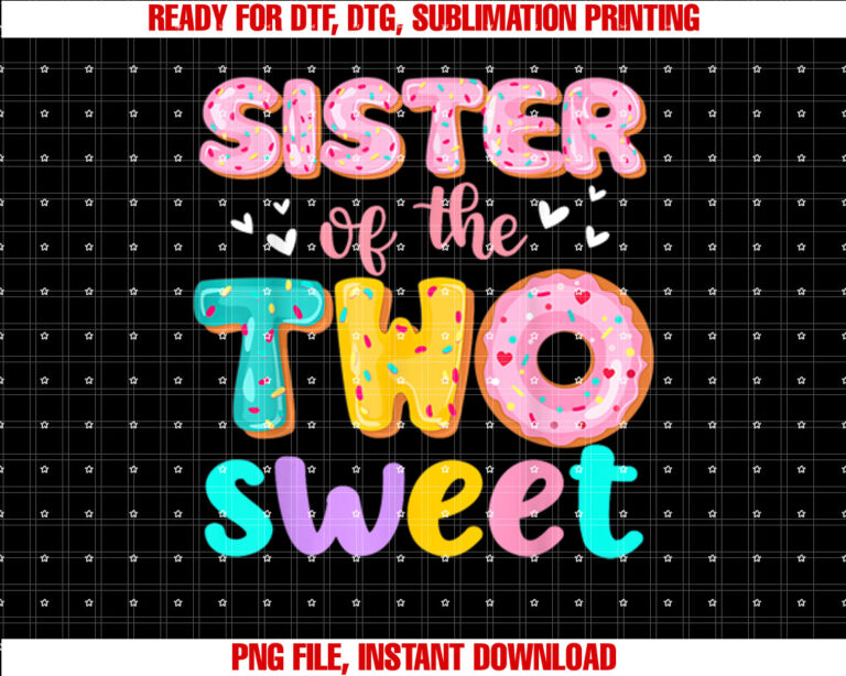 Sister Of The Two Sweet Donut Birthday Family Theme Girl T-shirt