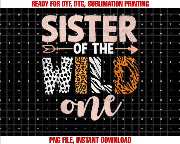 Sister Of The Wild One Birthday Girl Family Party Decor T-shirt