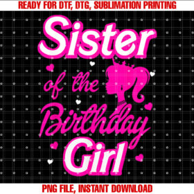 Sister of the Birthday Girl Doll Family Party Decorations T-shirt