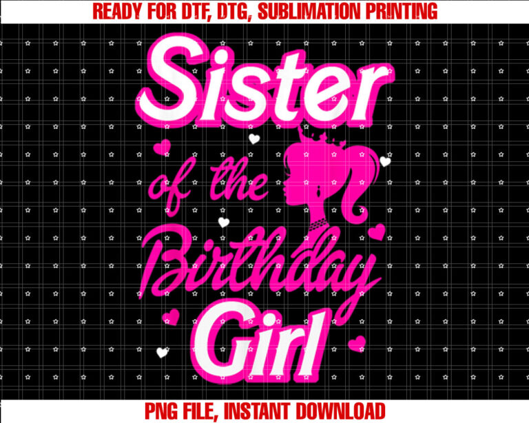 Sister of The Birthday Girl Doll Family Party Decorations T-shirt