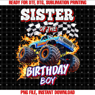 Sister of the Birthday Boy Monster Truck Birthday Party T-shirt