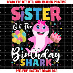 Sister of the Shark Birthday Sis Family T-shirt