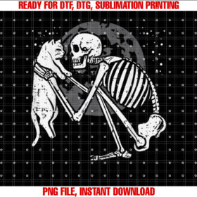 Skeleton Cat Skull Kitty Cute Goth Halloween Men Women Kids T-shirt