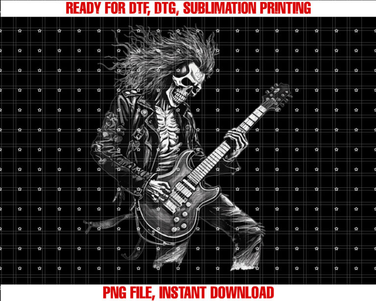 Skeleton Guitar Guy Rock And Roll Band Rock On T-shirt