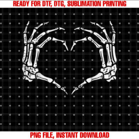 Skeleton Hands Heart Sign Retro Halloween Costume Women Girl T-shirt