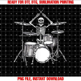 Skeleton Percussionist Drummer Halloween Rock Roll Music T-shirt