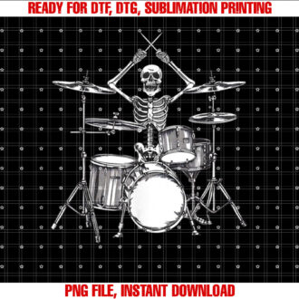 Skeleton Percussionist Drummer Halloween Rock Roll Music T-shirt