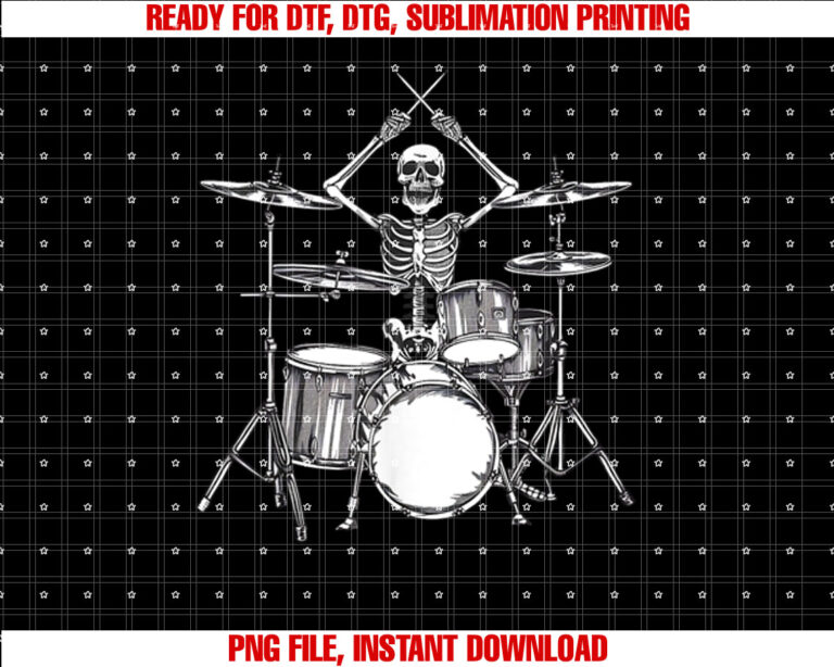 Skeleton Percussionist Drummer Halloween Rock Roll Music T-shirt