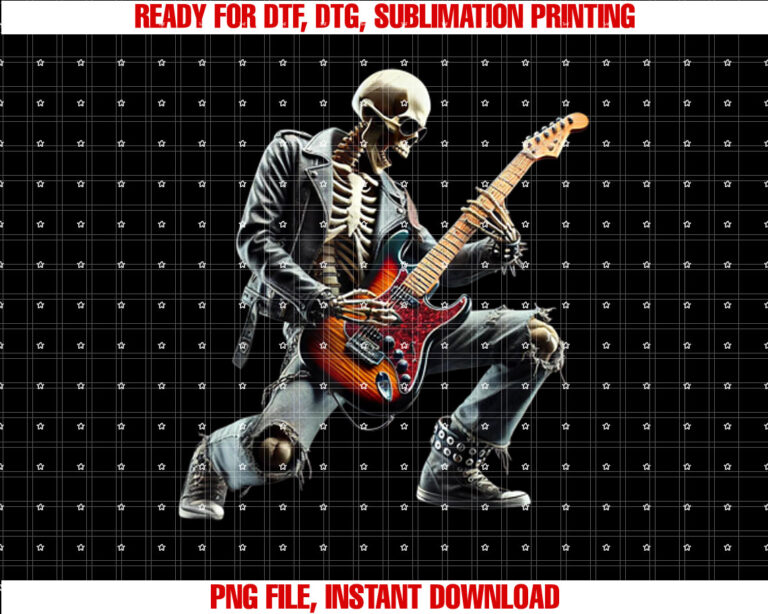 Skeleton Playing Guitar Rock Star Ghost Solo Guitar T-shirt