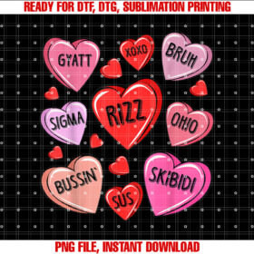 Skibidi Rizz Ohio Rizz Bruh Valentines Day Kids Boy Womens T-shirt
