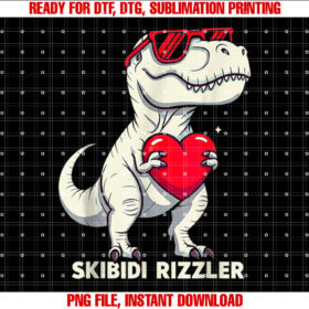 Skibidi Rizzler Trex Valentine Meme Funny Gifts Men Boy T-shirt