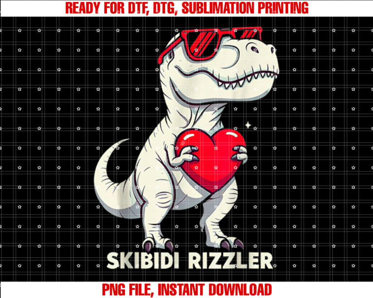 Skibidi Rizzler Trex Valentine Meme Funny Gifts Men Boy T-shirt