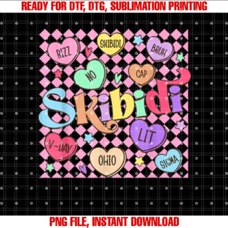 Skibidi Valentines Day Rizz Candy Heart Groovy Valentine T-shirt