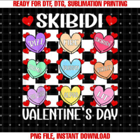 Skibidi Valentines Day  Candy Heart Funny Valentine Rizz T-shirt