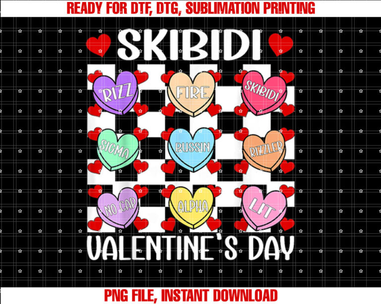 Skibidi Valentines Day Tee Candy Heart Funny Valentine Rizz T-shirt