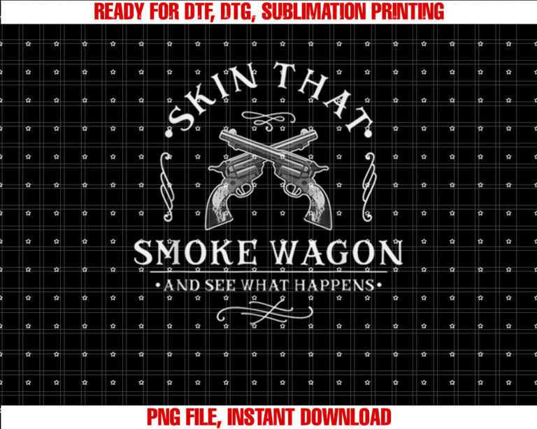Skin that Smoke Wagon Western Distressed Revolver Cowboy T-shirt