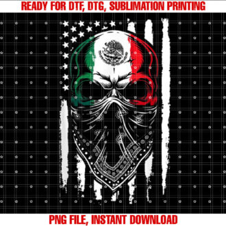 Skull Patriotic Mexican American Aztec Day of the Dead T-shirt