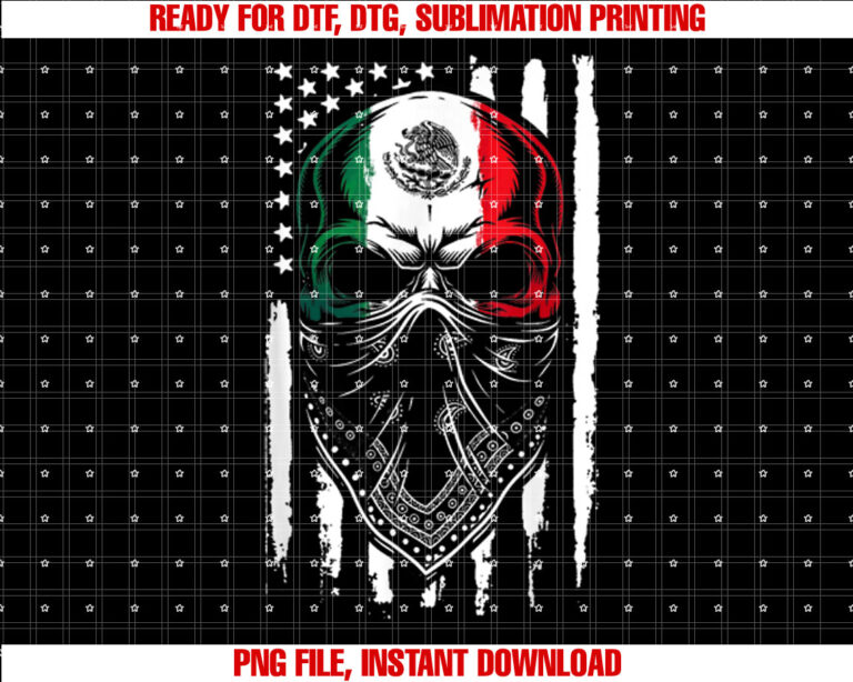 Skull Patriotic Mexican American Aztec Day of the Dead T-shirt