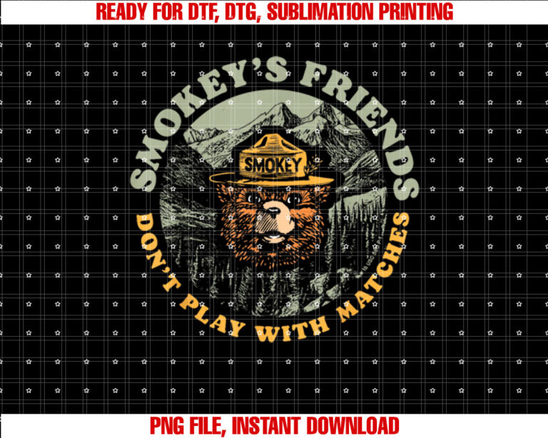 Smokeys Friends Dont Play With Matches Retro Smokey Bear T-shirt