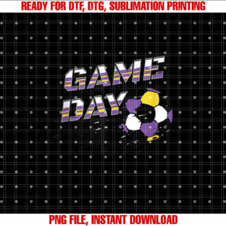 Soccer Game Day Splatter Purple Gold Soccer Ball T-shirt