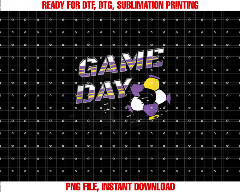 Soccer Game Day Splatter Purple Gold Soccer Ball T-shirt