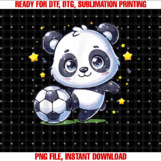Soccer Player Panda Kicking Soccer Ball Cute Girls Graphic T-shirt