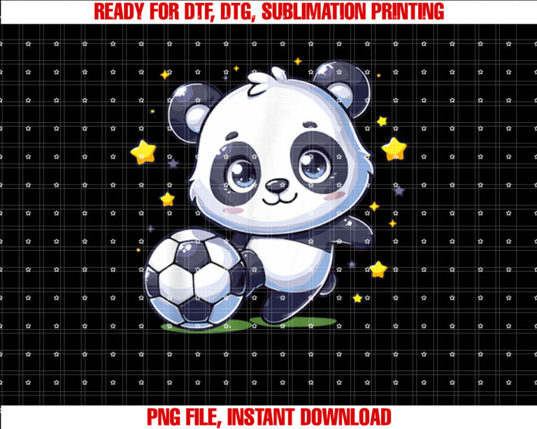 Soccer Player Panda Kicking Soccer Ball Cute Girls Graphic T-shirt