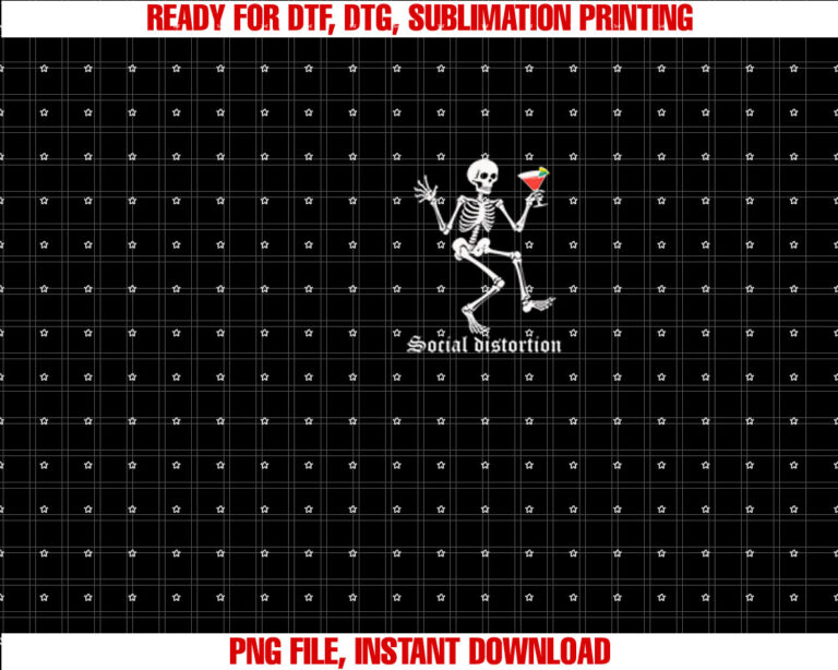 Social Distortions Skeleton Drinking Party Minimalist T-shirt