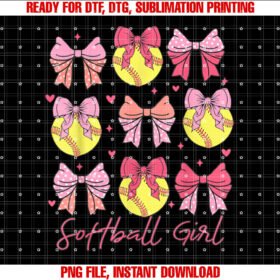 Softball Girl Softball Coquette Bow Women Girl Sport T-shirt
