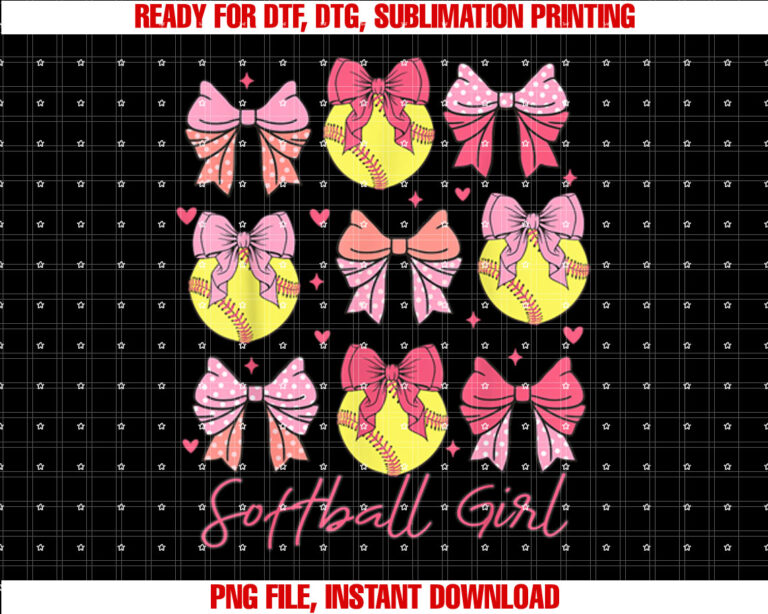 Softball Girl Softball Coquette Bow Women Girl Sport T-shirt