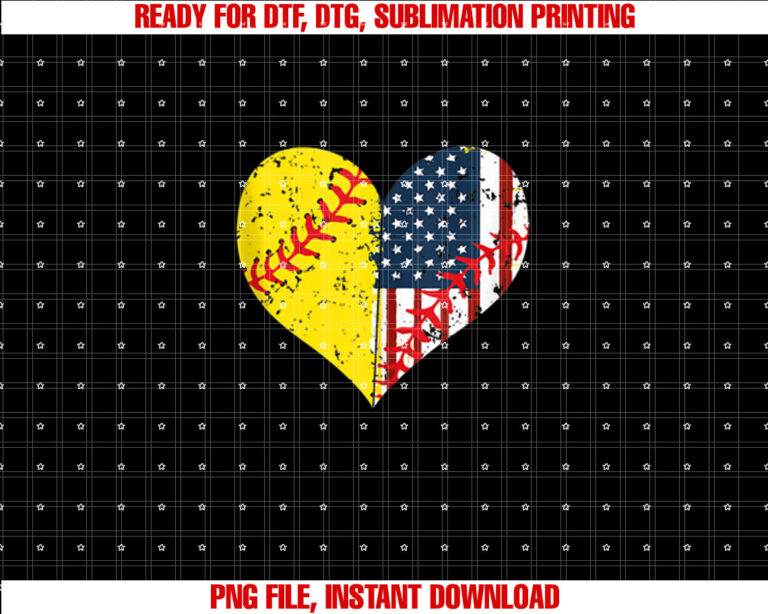 Softball Heart American Flag 4th Of July Gift T-shirt