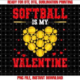 Softball is My Valentine Softball Heart Softball Lover Gifts T-shirt
