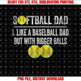 Softball Like a Baseball but With Bigger Balls Fathers Day T-shirt