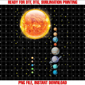 Solar System Planets Outer Space Astronaut Boys Girls Kids T-shirt