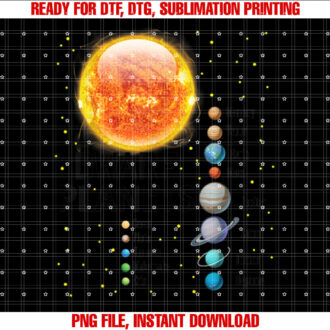 Solar System Planets Outer Space Astronaut Boys Girls Kids T-shirt