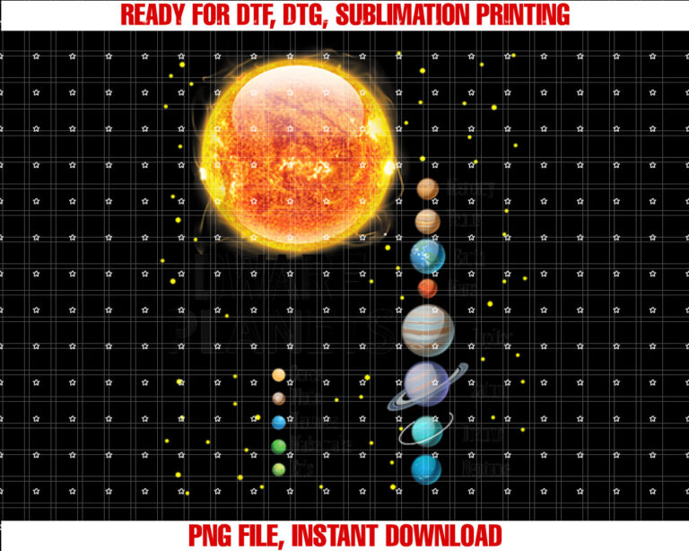 Solar System Planets Outer Space Astronaut Boys Girls Kids T-shirt