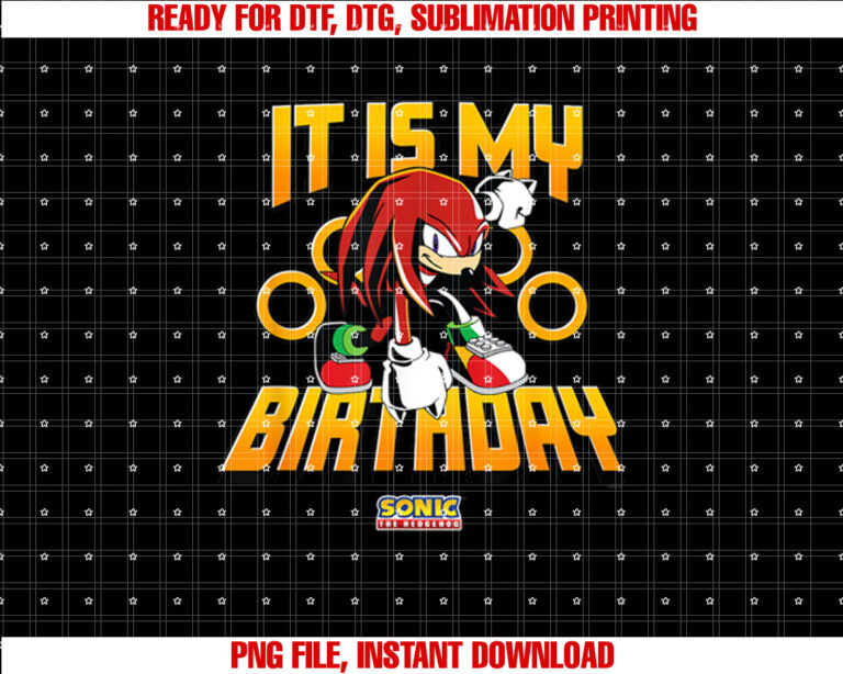 Sonic The Hedgehog Birthday It Is My Birthday Knuckles T-shirt