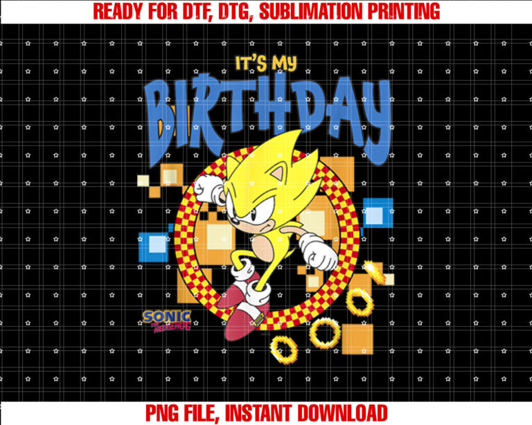 Sonic The Hedgehog Birthday Its My BDay Super Sonic T-shirt