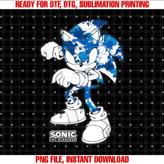Sonic The Hedgehog Dripping Paint Urban Style Portrait T-shirt